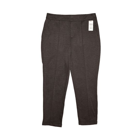 NINE WEST NEW $48 Pintuck Cuffed Tapered Ankle Pant‎ Dark Gray Size 12 - Picture 1 of 3